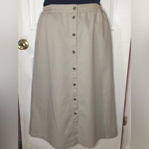BOBBIE BROOKS A-line Button Front Midi Skirt